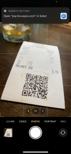 Focus MobilePay QR Code Receipt